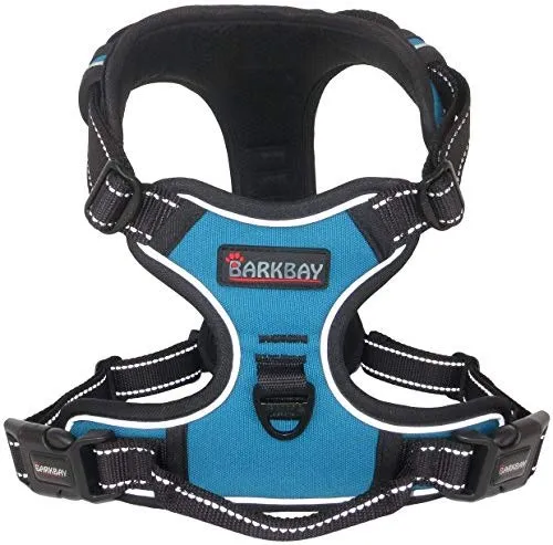 Arnés para perro BARKBAY sin tirones, arnés para perro reflectante con clip frontal y mango de control fácil para caminar, entrenamiento, correr
