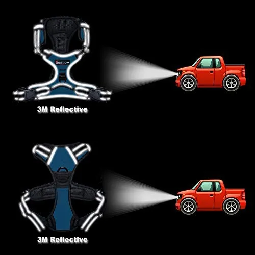 Arnés para perro BARKBAY sin tirones, arnés para perro reflectante con clip frontal y mango de control fácil para caminar, entrenamiento, correr