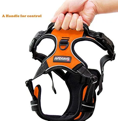 Arnés para perro BARKBAY sin tirones, arnés para perro reflectante con clip frontal y mango de control fácil para caminar, entrenamiento, correr