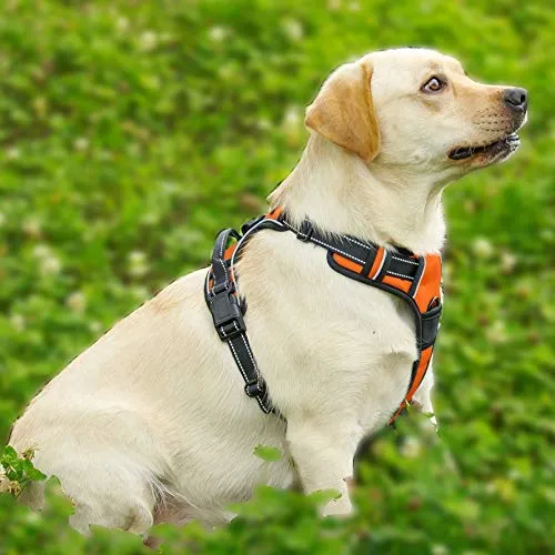 Arnés para perro BARKBAY sin tirones, arnés para perro reflectante con clip frontal y mango de control fácil para caminar, entrenamiento, correr
