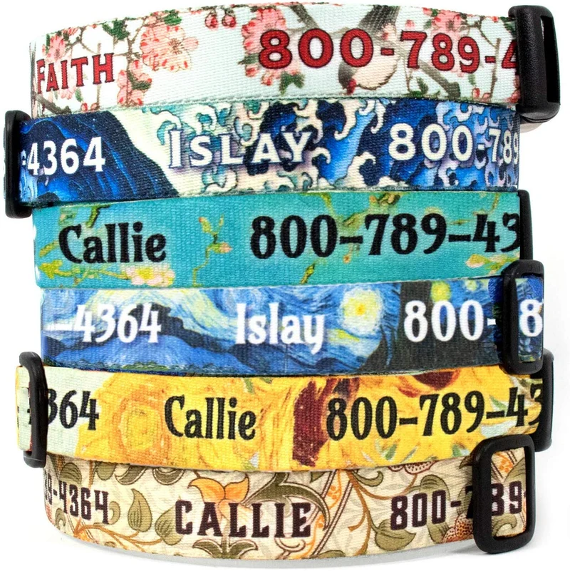 Collar de perro personalizado de Buttonsmith – Impresión permanente resistente a la decoloración, hebilla de grado militar resistente al óxido, resistente a olores y moho, elección de 5 tamaños, fabricado en los Estados Unidos