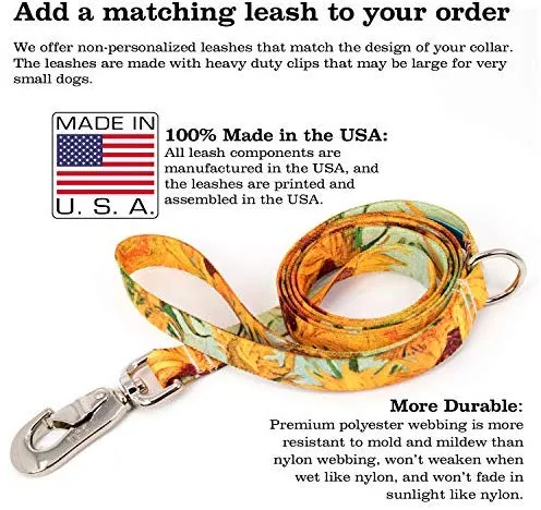 Collar de perro personalizado de Buttonsmith – Impresión permanente resistente a la decoloración, hebilla de grado militar resistente al óxido, resistente a olores y moho, elección de 5 tamaños, fabricado en los Estados Unidos