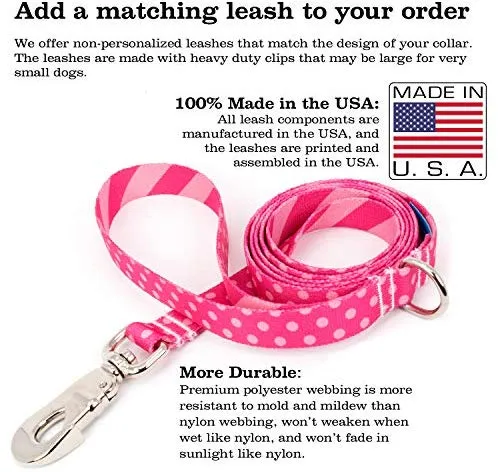 Collar de perro personalizado de Buttonsmith – Impresión permanente resistente a la decoloración, hebilla de grado militar resistente al óxido, resistente a olores y moho, elección de 5 tamaños, fabricado en los Estados Unidos
