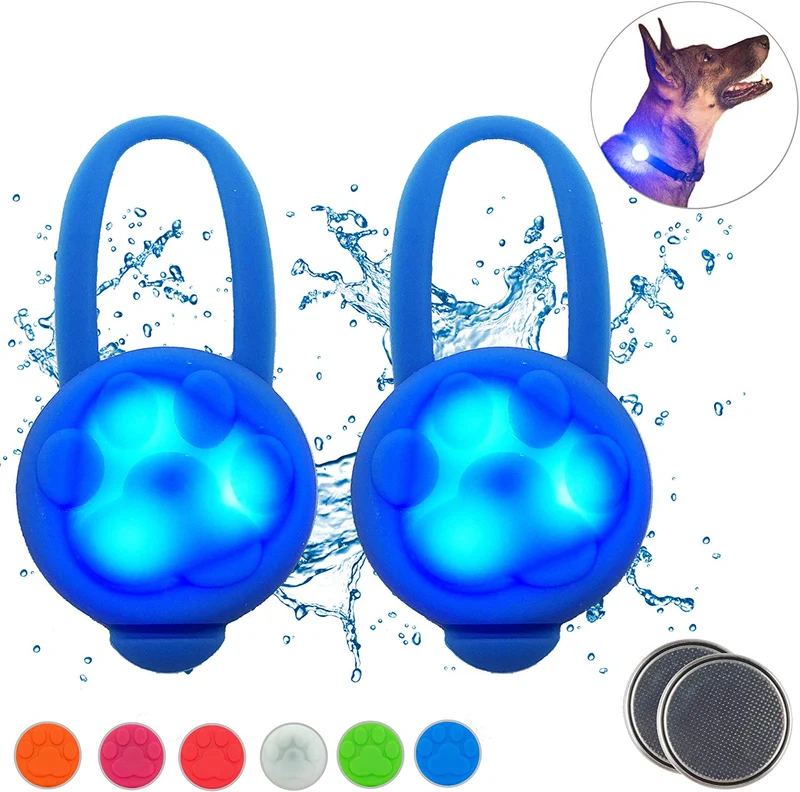 Hunter Paisley Luz LED para Collar de Perro Caminando por la Noche.Paquete de 2 Pack Impermeable Perro Luz LED Super Brillante para Perro Paseo Nocturno Adjuntar al Collar, Correa o Arnés, Baterías Extras
