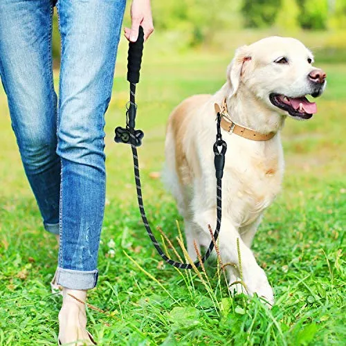 Toozey - Correa para perro de 4.9 ft, correa de cuerda con cómodo mango acolchado e hilos reflectantes, resistente correa trenzada para perros medianos y grandes