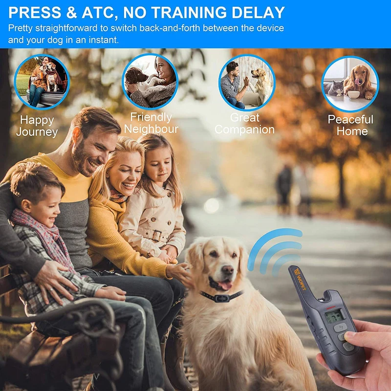 WOPET Dog Training Collar, 1500ft Remote Dog Shock Collar, 100% Waterproof and Rechargeable with Electric/Shock/Vibra/Beep Control Collar for Small Medium Large Dogs
