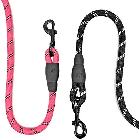 Correa para perro de Barkbay para perros grandes, resistente correa para perro con cómodo mango acolchado e hilos altamente reflectantes, 4.9 ft para perros pequeños y medianos, grandes