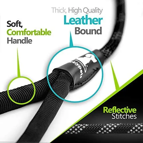 SparklyPets Heavy Duty Rope Bungee Leash for Large and Medium Dogs with Anti-Pull for Shock Absorption - No Slip Reflective Leash for Outside