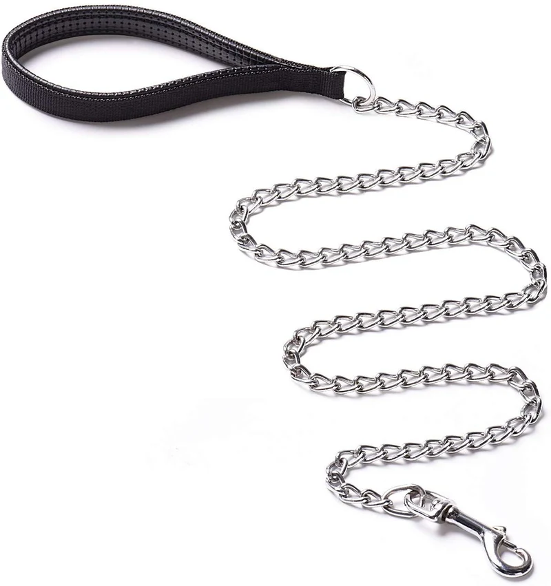 CtopoGo - Correa de metal para perro con asa acolchada para perros grandes y medianos