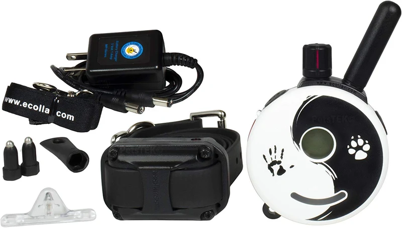 E-Collar - ET-300ZEN - Mini educador de entrenamiento a prueba de agua con control remoto de 1/2 milla - Collar estático, vibratorio y de estimulación de sonido con PetsTEK Dog Training Clicker