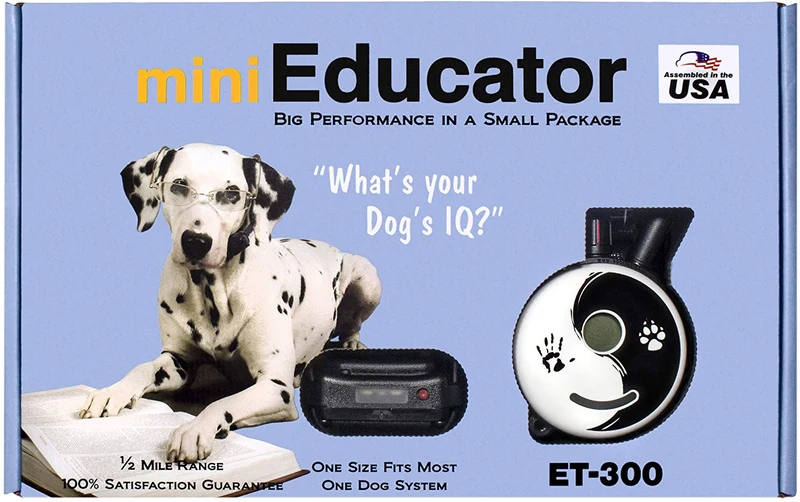 E-Collar - ET-300ZEN - Mini educador de entrenamiento a prueba de agua con control remoto de 1/2 milla - Collar estático, vibratorio y de estimulación de sonido con PetsTEK Dog Training Clicker