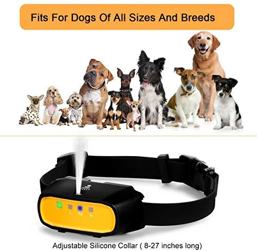 WWVVPET Collar de entrenamiento para perros, 2 modos, collar de corteza para perro (no incluye rociador de citronela), recargable de 500 pies, sin choque eléctrico inofensivo