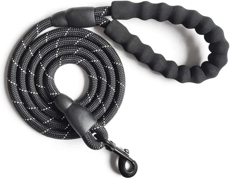 VLDCO - Correa para perro de 9.8 ft, extra resistente, con asa acolchada y cómoda, hilos altamente reflectantes para perros pequeños, medianos y grandes, diámetro de 0.5 in