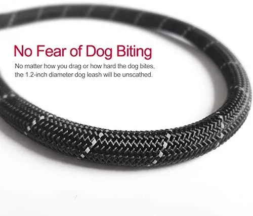 VLDCO - Correa para perro de 9.8 ft, extra resistente, con asa acolchada y cómoda, hilos altamente reflectantes para perros pequeños, medianos y grandes, diámetro de 0.5 in