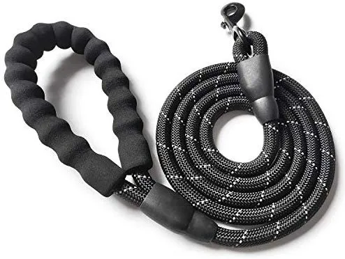 VLDCO - Correa para perro de 9.8 ft, extra resistente, con asa acolchada y cómoda, hilos altamente reflectantes para perros pequeños, medianos y grandes, diámetro de 0.5 in