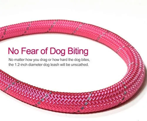 VLDCO - Correa para perro de 9.8 ft, extra resistente, con asa acolchada y cómoda, hilos altamente reflectantes para perros pequeños, medianos y grandes, diámetro de 0.5 in