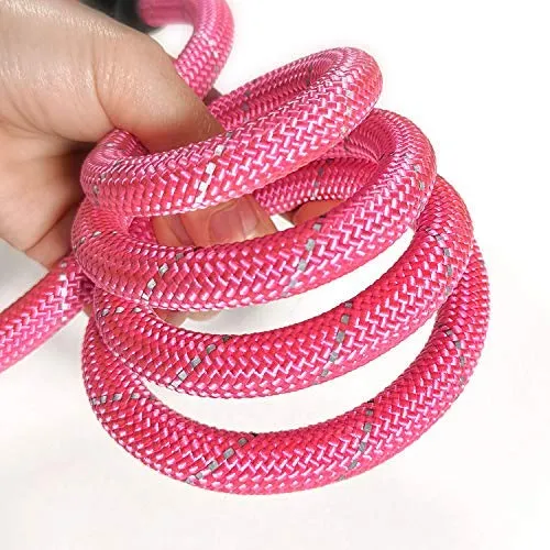 VLDCO - Correa para perro de 9.8 ft, extra resistente, con asa acolchada y cómoda, hilos altamente reflectantes para perros pequeños, medianos y grandes, diámetro de 0.5 in