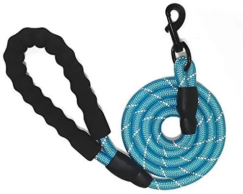 VLDCO - Correa para perro de 9.8 ft, extra resistente, con asa acolchada y cómoda, hilos altamente reflectantes para perros pequeños, medianos y grandes, diámetro de 0.5 in