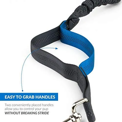 Tuff Mutt, Correa para perros, manos libres, para correr, caminar, senderismo, correa con mango doble durable, costura reflectante, 4 pies de largo, cinto ajustable en la cintura (hasta 42 pulgadas de cintura)