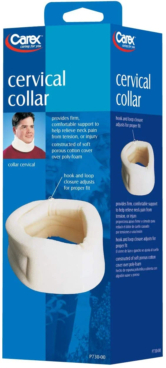 Cuello cervical Carex para el dolor de cuello – Soporte para el cuello para alivio del dolor de cuello – cuello después de latigazos o lesiones, hecho de algodón suave