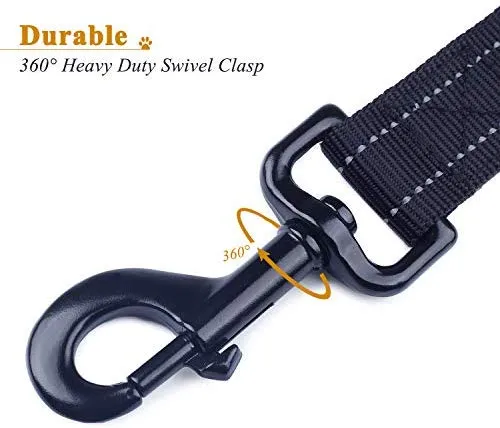 Vivaglory Correa corta para perro con asa acolchada, doble correa de nailon reflectante para mascotas para entrenar, correa para perros de tamaño mediano a grande