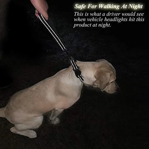 Vivaglory Correa corta para perro con asa acolchada, doble correa de nailon reflectante para mascotas para entrenar, correa para perros de tamaño mediano a grande