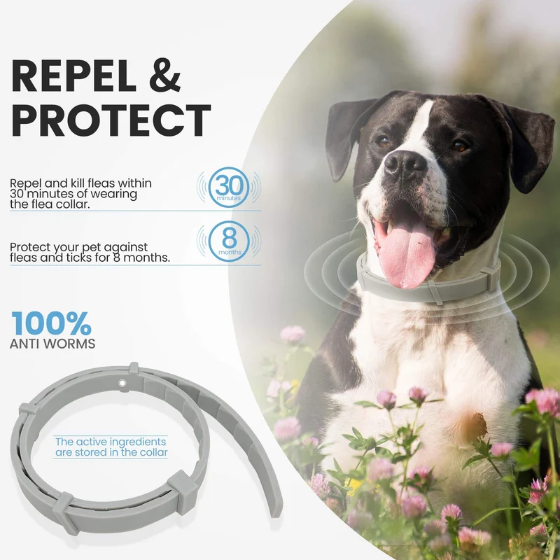 PUPMATE Collar para perros, 8 meses de prevención, impermeable, 100% ingredientes naturales