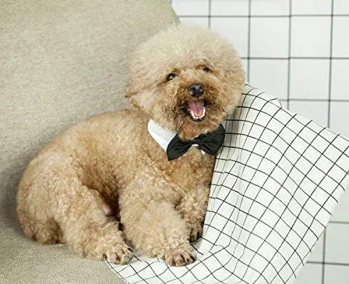 ZTON para cachorro pequeño, Navidad, hecho a mano, ajustable, formal, corbata de cuello para perros y gatos