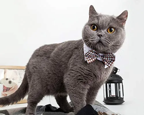 ZTON para cachorro pequeño, Navidad, hecho a mano, ajustable, formal, corbata de cuello para perros y gatos