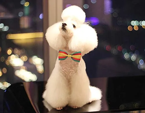 ZTON para cachorro pequeño, Navidad, hecho a mano, ajustable, formal, corbata de cuello para perros y gatos