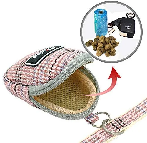 Didog Juego de arnés y correa para perro suave/acogedor, con bonitas bolsas, arnés de malla transpirable a prueba de fugas, clásico a cuadros/espalda abierta, para perros pequeños, gatos
