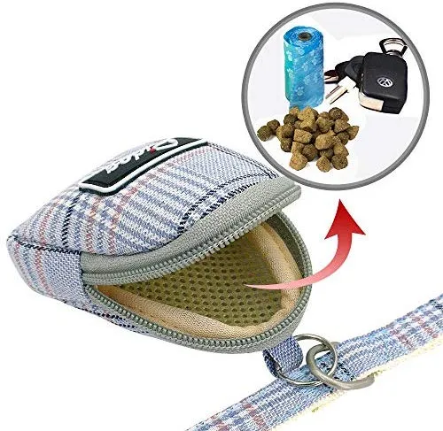 Didog Juego de arnés y correa para perro suave/acogedor, con bonitas bolsas, arnés de malla transpirable a prueba de fugas, clásico a cuadros/espalda abierta, para perros pequeños, gatos