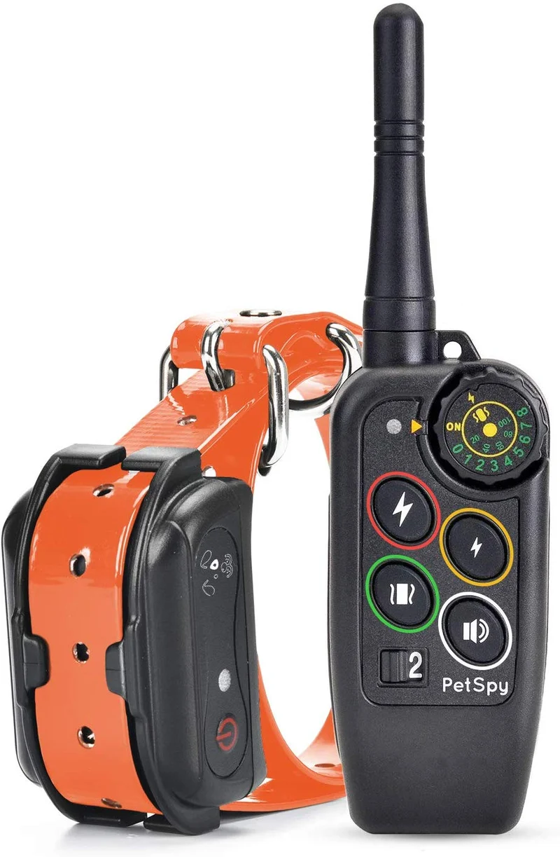 PetSpy Collar de choque Premium para entrenamiento de perros, con vibración, choque y pitido, recargable e impermeable, E-collar, El mejor entrenador a distancia