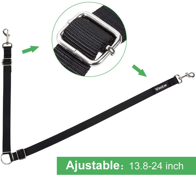 vastar doble perro Walker, doble correa del perro ajustable para mascotas, antienredos Dos Perros Correa de entrenamiento para perros de hasta 110 libras, calidad premium Correa del perro Coupler para 2 Perros, 13,8 para 24 inch