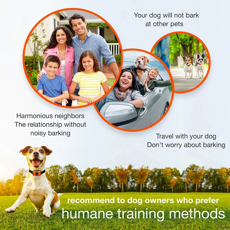 DogRook Collar de corteza – Humane, sin choque – Modos de vibración y cuidado del sonido – Smart ajustable para perros pequeños, medianos y grandes razas – No dañan disuasión reflectante vibrador collar