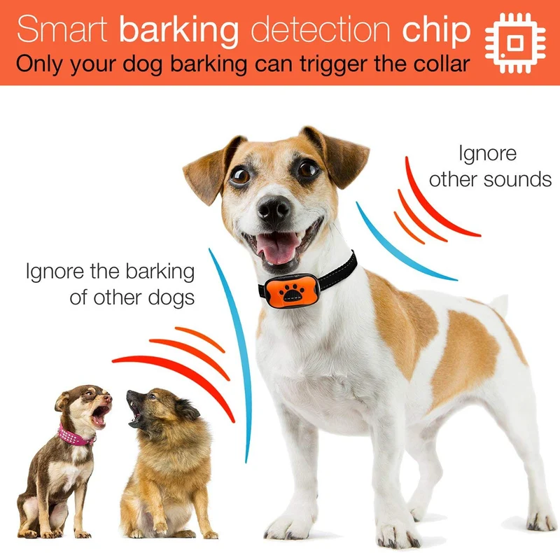 DogRook Collar de corteza – Humane, sin choque – Modos de vibración y cuidado del sonido – Smart ajustable para perros pequeños, medianos y grandes razas – No dañan disuasión reflectante vibrador collar
