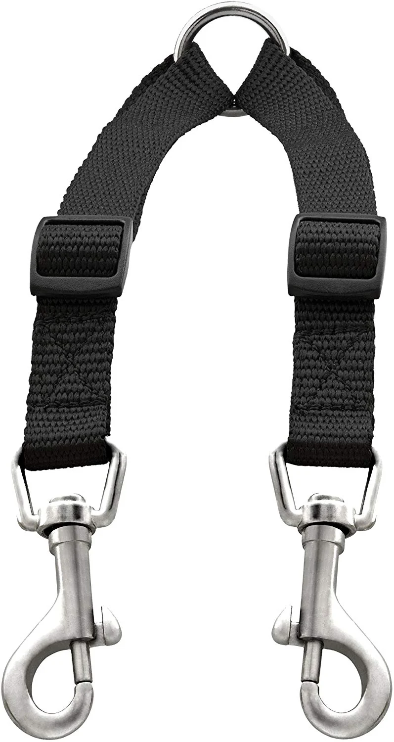 Caldwell's Pet Supply Co., Correa de perro sin enredos, Paseador de perros doble, correa de entrenador con dos separadores ajustables, 16 - 24 pulgadas