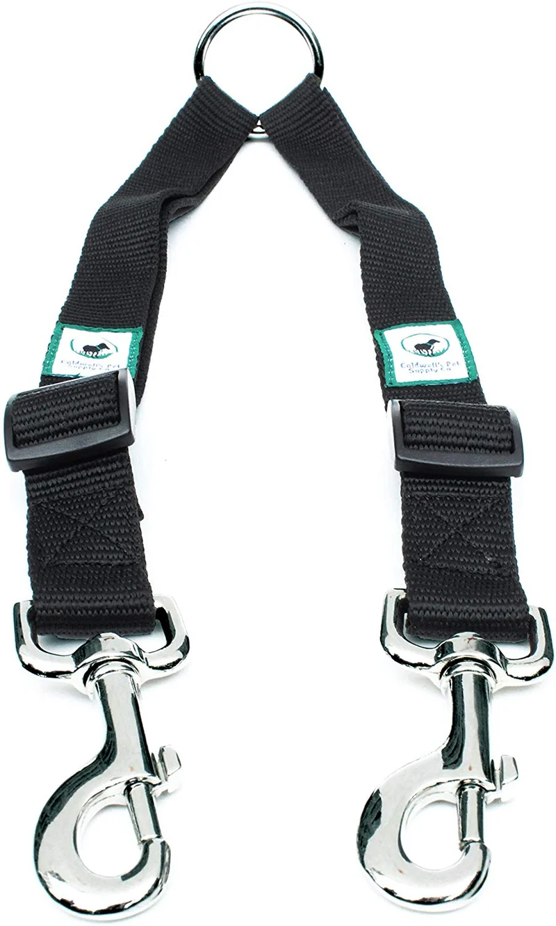 Caldwell's Pet Supply Co., Correa de perro sin enredos, Paseador de perros doble, correa de entrenador con dos separadores ajustables, 16 - 24 pulgadas