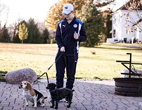 Caldwell's Pet Supply Co., Correa de perro sin enredos, Paseador de perros doble, correa de entrenador con dos separadores ajustables, 16 - 24 pulgadas