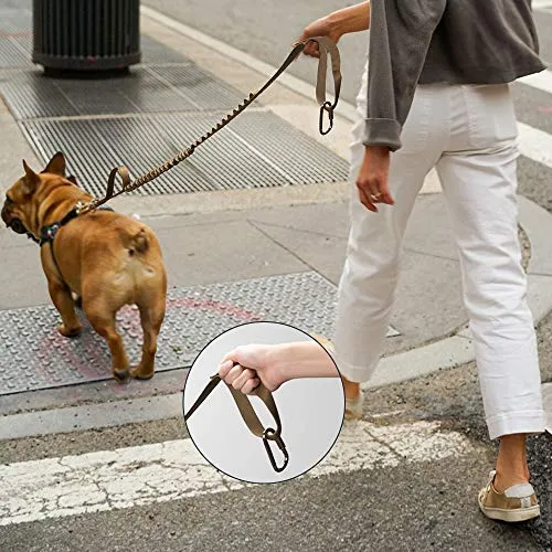 Correa táctica de nailon ajustable para perros de liberación rápida con 2 asas de control