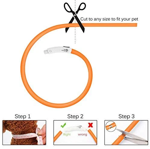 Collar LED para perro, recargable por USB, collar brillante para perro, cuello iluminado, mejora la seguridad y visibilidad de la mascota en la noche, 3 modos intermitentes, resistente al agua, collar iluminado para perros pequeños y medianos grandes