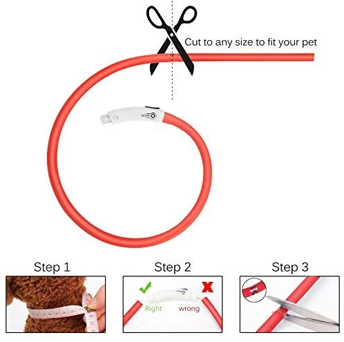 Collar LED para perro, recargable por USB, collar brillante para perro, cuello iluminado, mejora la seguridad y visibilidad de la mascota en la noche, 3 modos intermitentes, resistente al agua, collar iluminado para perros pequeños y medianos grandes