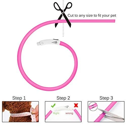 Collar LED para perro, recargable por USB, collar brillante para perro, cuello iluminado, mejora la seguridad y visibilidad de la mascota en la noche, 3 modos intermitentes, resistente al agua, collar iluminado para perros pequeños y medianos grandes