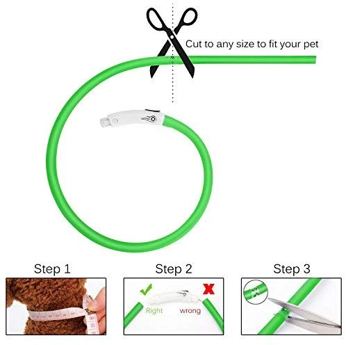 Collar LED para perro, recargable por USB, collar brillante para perro, cuello iluminado, mejora la seguridad y visibilidad de la mascota en la noche, 3 modos intermitentes, resistente al agua, collar iluminado para perros pequeños y medianos grandes