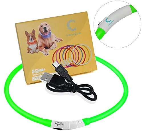 Collar LED para perro, recargable por USB, collar brillante para perro, cuello iluminado, mejora la seguridad y visibilidad de la mascota en la noche, 3 modos intermitentes, resistente al agua, collar iluminado para perros pequeños y medianos grandes