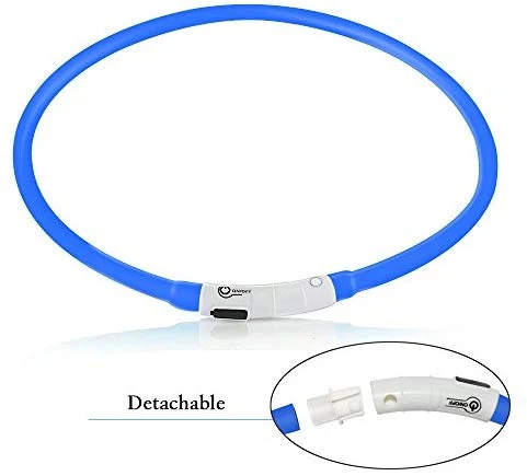 Collar LED para perro, recargable por USB, collar brillante para perro, cuello iluminado, mejora la seguridad y visibilidad de la mascota en la noche, 3 modos intermitentes, resistente al agua, collar iluminado para perros pequeños y medianos grandes