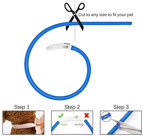 Collar LED para perro, recargable por USB, collar brillante para perro, cuello iluminado, mejora la seguridad y visibilidad de la mascota en la noche, 3 modos intermitentes, resistente al agua, collar iluminado para perros pequeños y medianos grandes