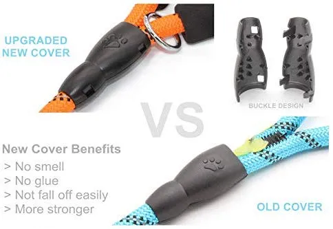 BAAPET Correa antideslizante para perro de 6 pies, antiasfixia con cubierta de cuerda duradera mejorada y asa acolchada cómoda para perros grandes, medianos y pequeños entrenamientos con bolsas de caca y dispensador