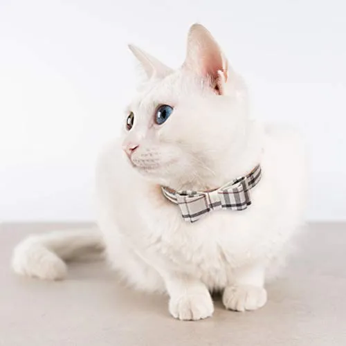 EXPAWLORER Juego de collar y correa para perro, clásico, a cuadros, ajustable, bandana y collares con campana para cachorros y gatos, 3 unidades