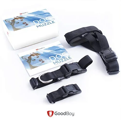 Suave protector de bozal para perros – evita morderse no deseado masticar de forma segura ajuste cómodo – acolchado de neopreno suave – no más rozaduras – Guía de entrenamiento incluida ayuda a construir lazos para mascotas